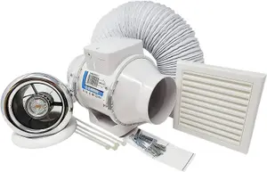 Blauberg TURBO E 100-T In-line Axial Extractor Fan Kit with LED Light