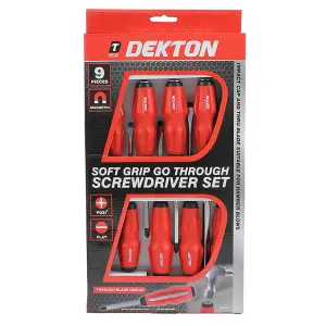 Dekton 9pc Soft Grip Go Through Screwdriver Set