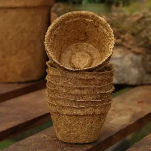 Coir Products 8cm Coir Pot for Indoor and Outdoor Use Pack of 10