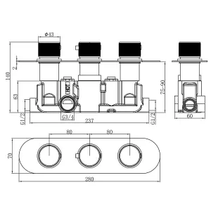 Dezine Alto Concealed Shower Kit with Slide Rail Kit and Wall Mounted Rain Head, Chrome