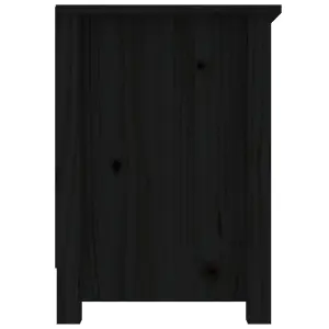 Berkfield TV Cabinet Black 103x36,5x52 cm Solid Wood Pine