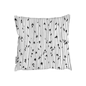 Cushions - sketchy leaves scattered on hand drawn lines on white background (Cushion) / 60cm x 60cm