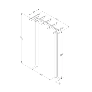 Forest Garden Hanbury dome top European softwood Arch (H) 218.3cm x (W) 134cm