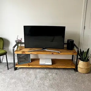 Rustic and Industrial Handmade TV Unit - 40(H)x40(D)x180(W)cm