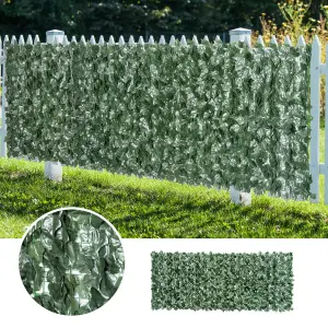 Outsunny Artificial Leaf Hedge Panel Garden Fence Privacy Screen 1.5m x 3m