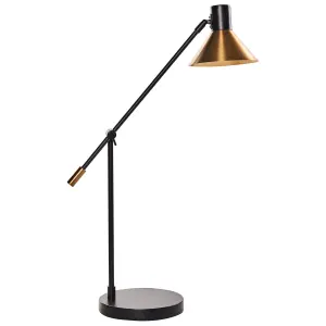 Beliani Industrial Metal Table Lamp Gold PINKEEN