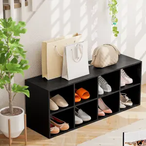 Costway 8-Cube Shoe Bench Entryway Shoe Rack Cabinet 8 Cubbies Storage Shelf