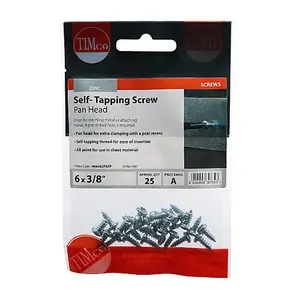 TIMCO Self-Tapping Pan Head Silver Screws - 6 x 3/8