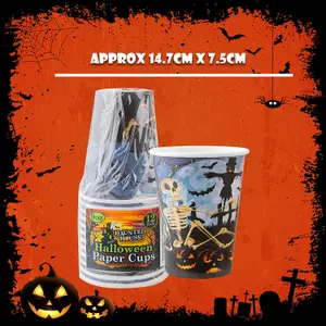 Halloween Paper Cups 9oz 12 Pack Trick or Treat Party 12 Pack MultiColour