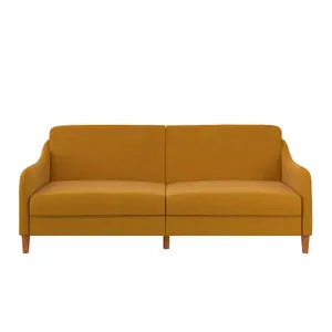 Jasper coil 3-seater Sofa Bed in mustard fabric