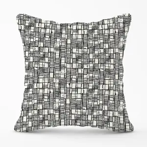 Irregular Sketched Block Textured Outdoor Cushion 45cm x 45cm