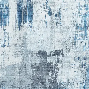 Blue Modern Easy to Clean Abstract Rug for Living Room, Bedroom - 120cm X 170cm