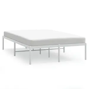 Berkfield Metal Bed Frame White 120x190 cm 4FT Small Double