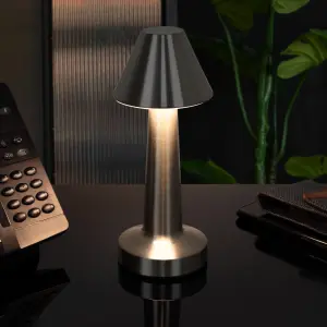 Global Gizmos Rechargeable LED Table Lamp - Silver