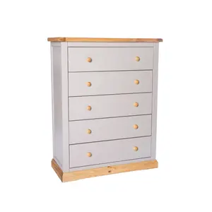 Bomporto 5 Drawer Chest of Drawers Wood Knob