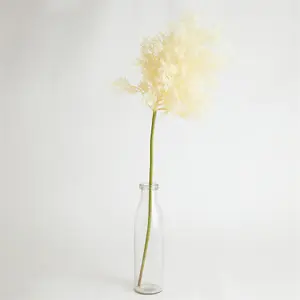 Bloom Artificial Single Tall Ivory Flowering Smoke Bush Spray Stem - Faux Fake Silk Flower Indoor Home Floral Decoration - L86cm