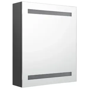 Berkfield LED Bathroom Mirror Cabinet Grey 50x14x60 cm