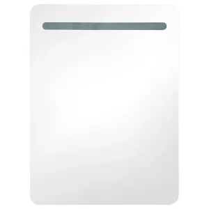 Berkfield LED Bathroom Mirror Cabinet Shining White 60x11x80 cm