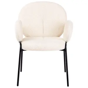 Set of 2 Dining Chairs ELY Boucle Off-White