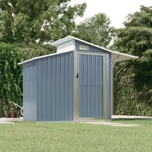 Garden Shed 270x130x208.5 cm Galvanised Steel Bin Shed Grey