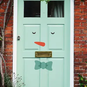 Christmas Snowman Face Door Sticker