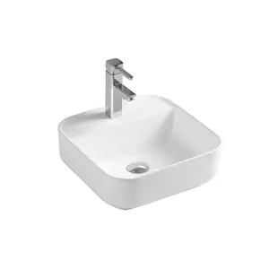 White Stone Neeta 400mm L x 400mm W White Ceramic Square Sink