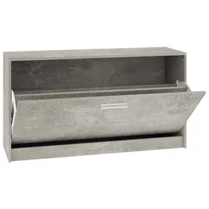 Berkfield Shoe Bench Concrete Grey 80x24x45 cm Engineered Wood