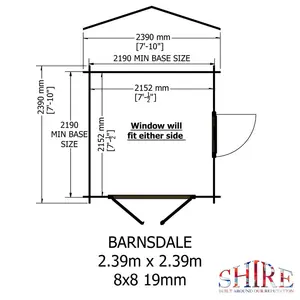 8 x 8 Barnsdale 19 mm Log Cabin No