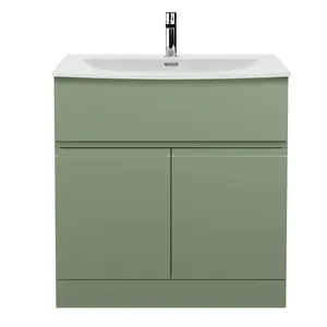 Urban 800 mm Free-Standing Single Vanity Unit Satin Green