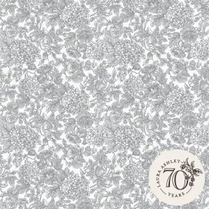 Laura Ashley Louise Grey Floral Smooth Wallpaper