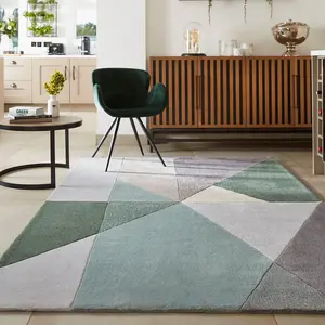 Multi Earth Geometric Rug, Luxurious Rug, Handmade Modern Rug for Bedroom, Living Room, & Dining Room-80cm X 150cm