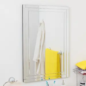 MirrorOutlet Luxford All Glass Bevelled Mirror 90 x 60 CM