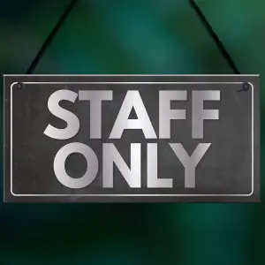 Red Ocean Staff Only Hanging Plaque Door Shop Wall Office Retail Restaurant Bathroom Toilet Sign