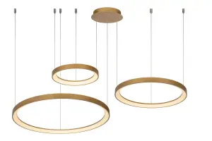 Lucide VIDAL - Pendant light - 78 cm - LED Dim. - 1x120W 2700K - Matt Gold / Brass