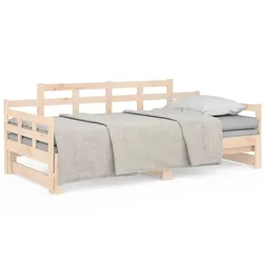 Berkfield Pull-out Day Bed Solid Wood Pine 2x(80x200) cm