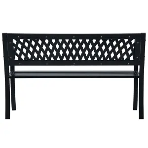 Berkfield Garden Bench 125 cm Black Steel