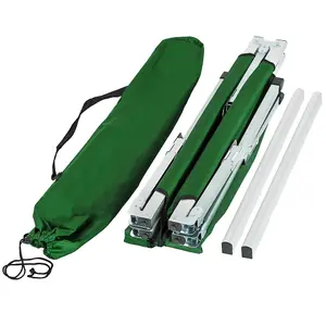 Camp Bed - foldable camping cot, 150 kg load capacity - green