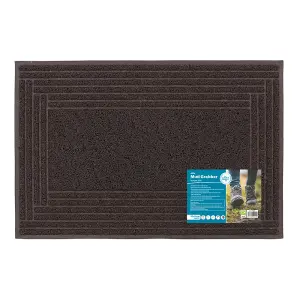 JVL Mud Grabber Spaghetti Scraper Doormat, 40x60cm, Brown Border