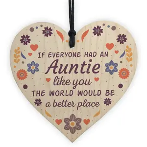 Red Ocean Handmade Auntie Gifts Shabby Chic Wooden Heart Thank You Gifts For Her Friendship Sign