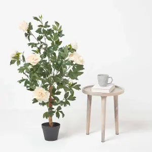 Homescapes Peach Artificial Peony Tree in Black Pot, 100 cm Tall