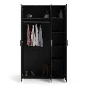 Pepe Wardrobe with 3 doors in Black