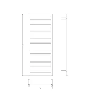 Rinse Bathrooms Electric Heated Towel Rail Wall Mounted Towel Warmer Stainless Steel - Straight 1000x400mm Chrome