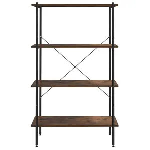 Berkfield 4-Tier Shelving Unit Black and Dark Wood 80x40x130 cm