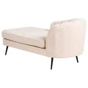 Right Hand Boucle Chaise Lounge Light Beige ALLIER