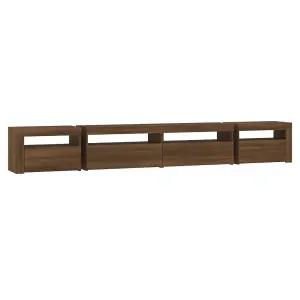 Berkfield TV Cabinet with LED Lights Brown Oak 270x35x40 cm