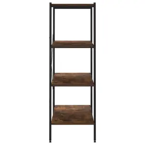 Berkfield 4-Tier Shelving Unit Black and Dark Wood 80x40x130 cm