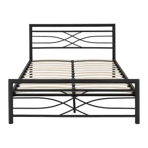 Kelly 4'6 Double Black Metal Bed Frame