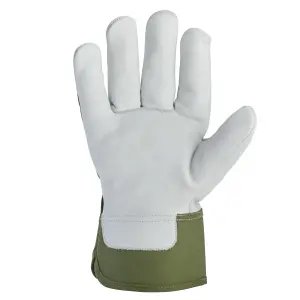 Verve Leather Deep lichen green Gardening gloves Medium, Pair