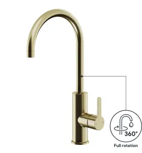 GoodHome Zanthe Brass effect Kitchen Side lever Tap