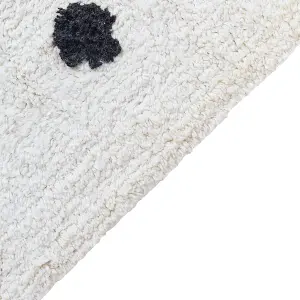 Cotton Area Rug 140 x 200 cm White LAZA